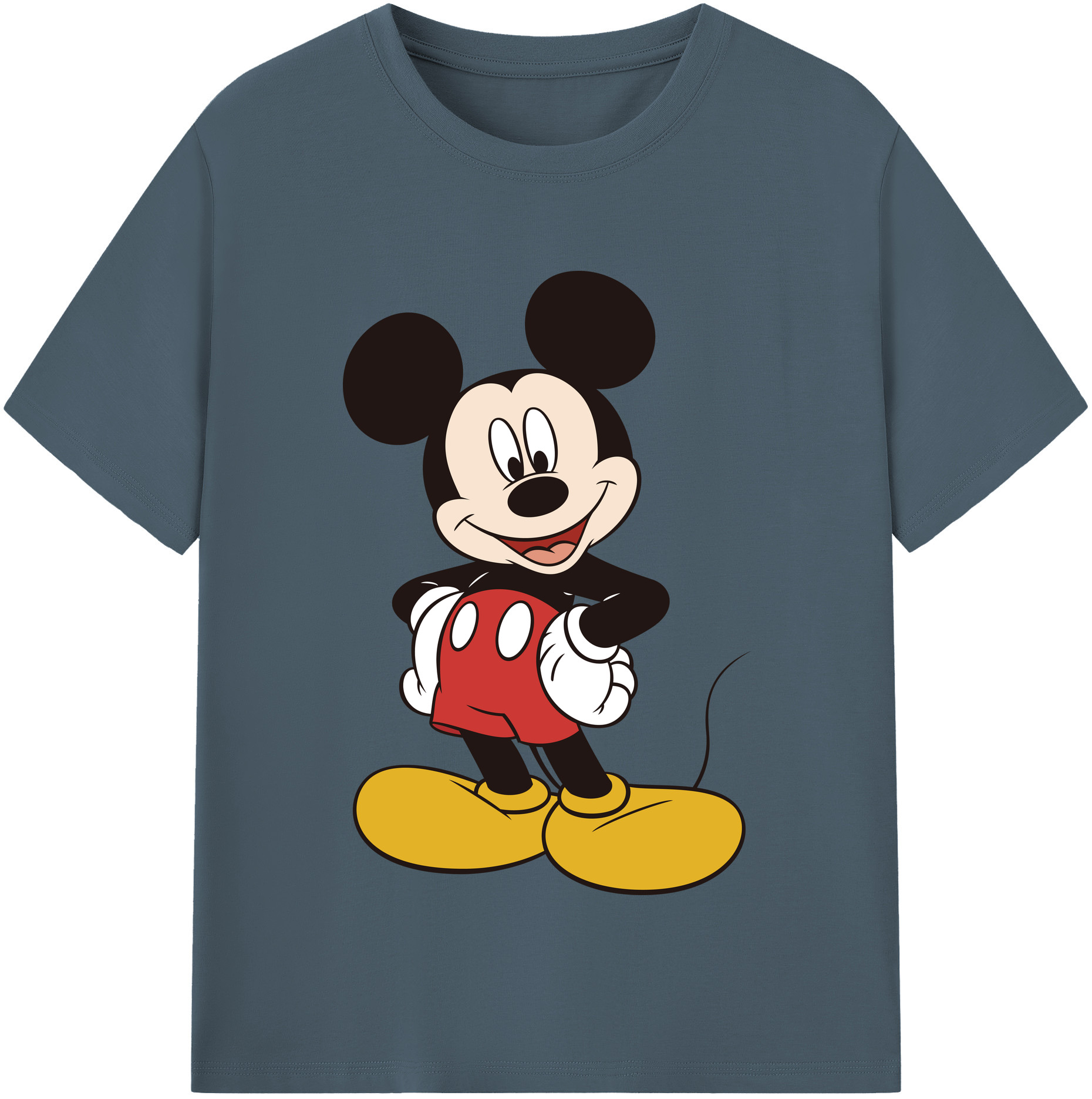 （画像用） ミッキーマウス Mickey Mouse 綿100％半袖Tシャツ（フロントプリント）